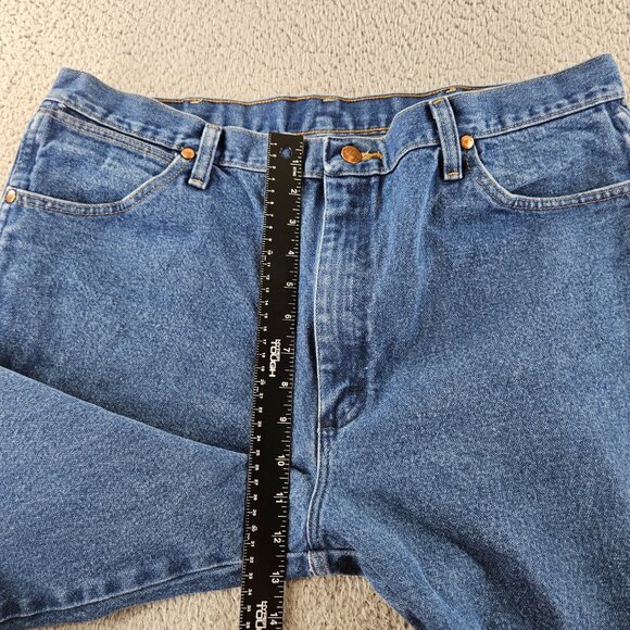 Wrangler Jeans Mens 38x32 Blue 13MWZ Denim Cowboy Cut Relaxed Fit Western Pant - Picture 8 of 16